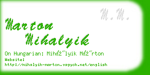 marton mihalyik business card